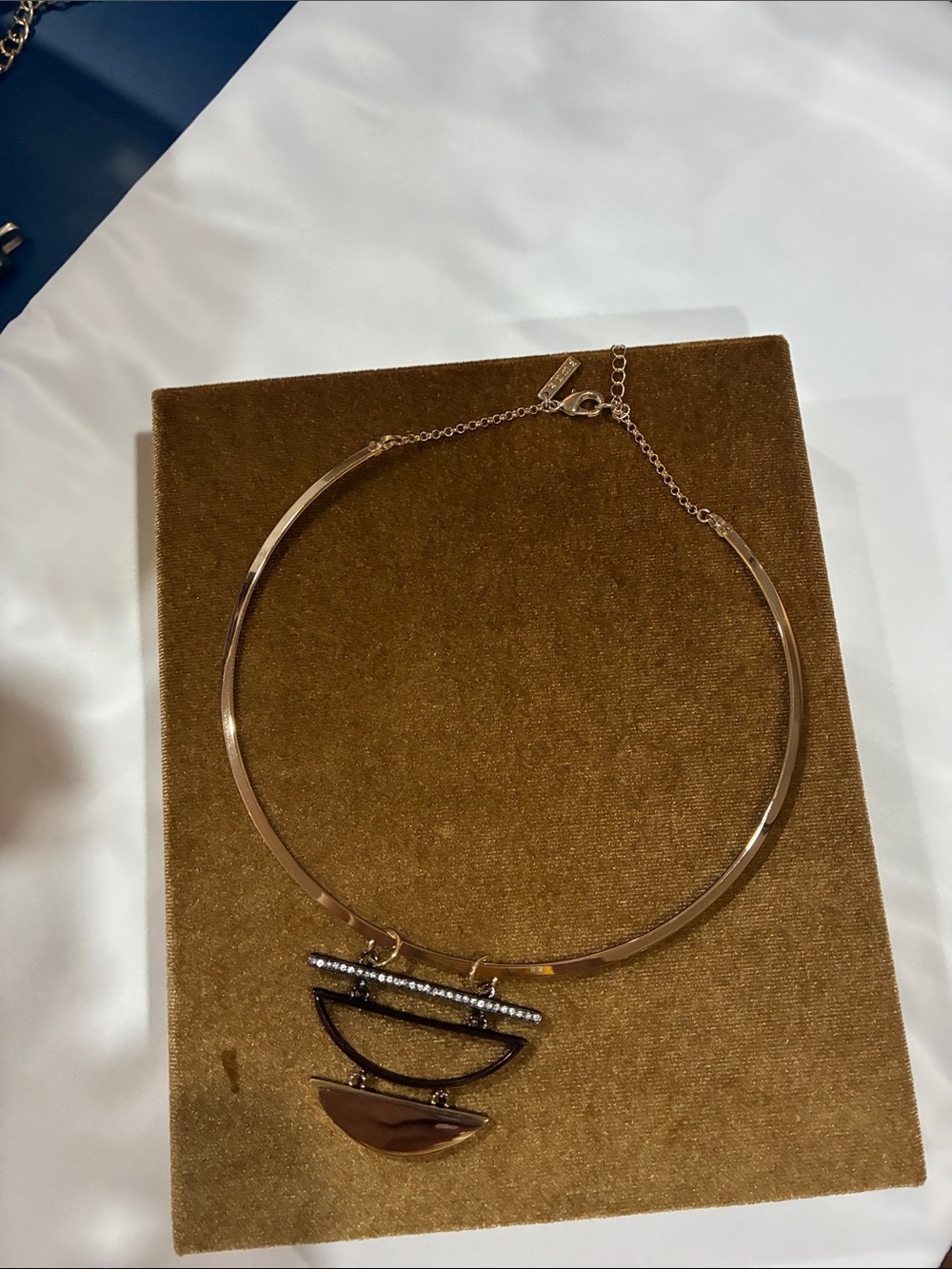 Gold-Tone Geometric Pendant Collar Necklace - Women Jewelry